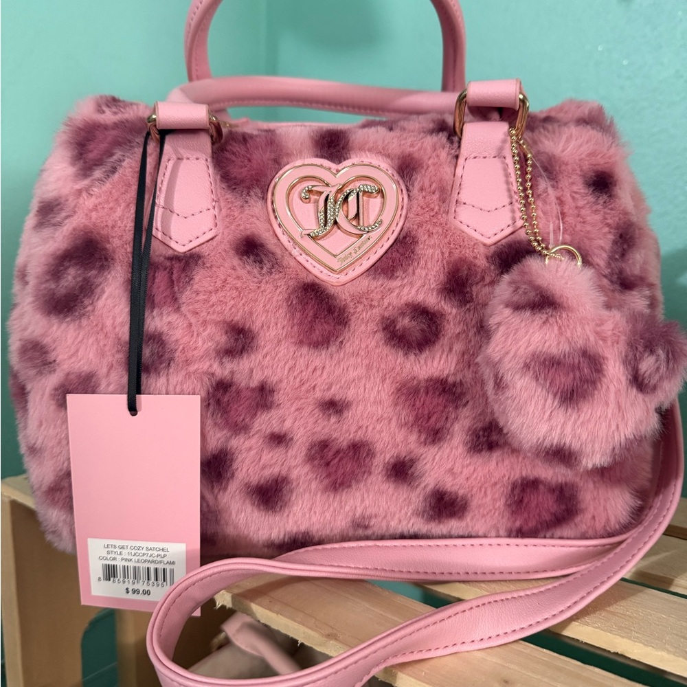Juicy Couture Pink Faux Fur Satchel